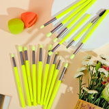 Neon Green / Pink- 15 Pieces Eye Brush Set