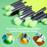 Docolor Neon Green Makeup Brush Set 15pcs - 6 in bundle
