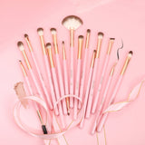 Neon Green / Pink- 15 Pieces Eye Brush Set