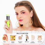 Green Neon Foundation / Kabuki Makeup Brush (5PCS)