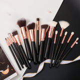 Rose Gold 15 Pieces Makeup Brush Set with  Bag(Only Available for EU &UK)