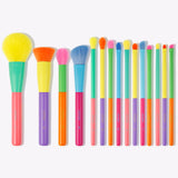 Dream of Color - 15 Pieces Colourful Makeup Brush Set