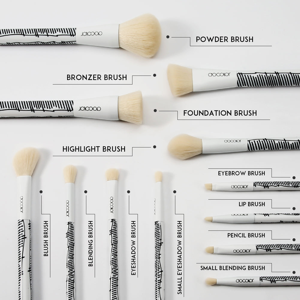 Comic 2D White Makeup Brush Set – Docolor Official