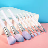 Docolor makeup brushes 8 Pieces Sparkle Brush Set With Holder (White) best makeup brushes synthetic hair makeup brushes professional makeup brushes Docolor brushes Instagram makeup brush natural makeup looks makeup brushes recommended by makeup artists