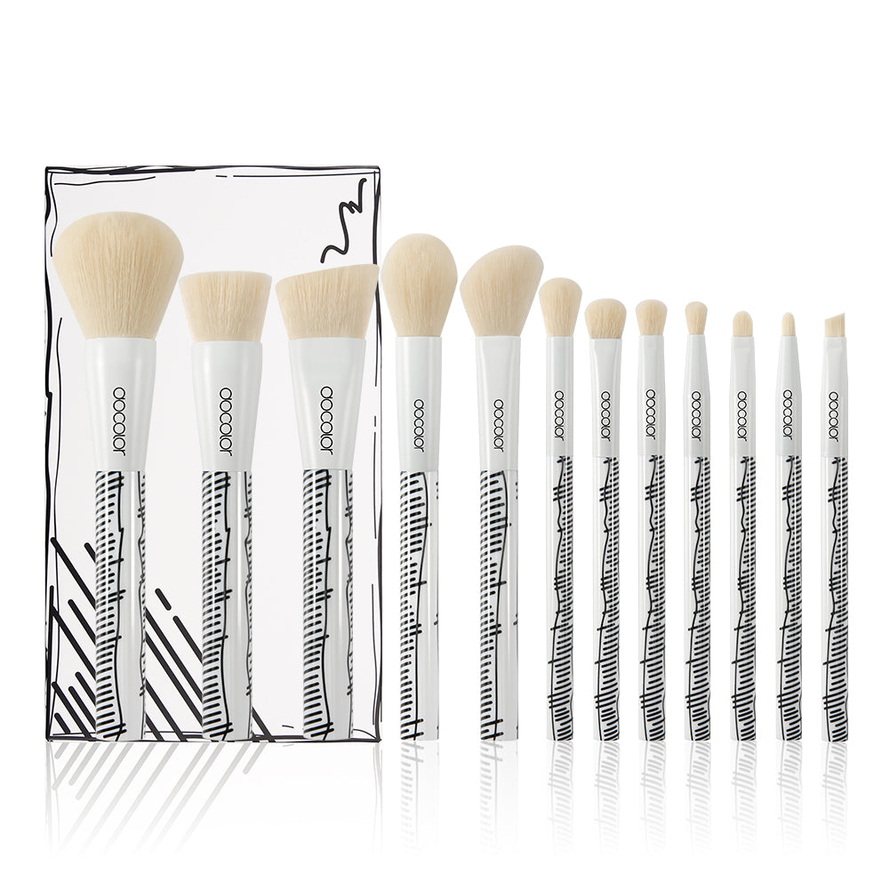 Comic 2D White Makeup Brush Set DOCOLOR OFFICIAL