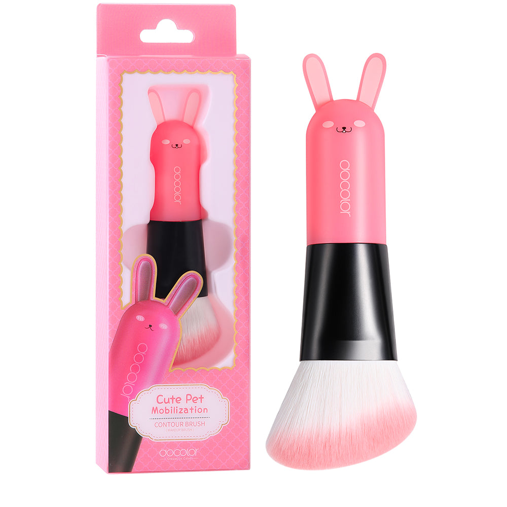 Cute Pet Pink Rabbit Contour Brush