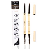 Docolor 2-in-1 Eyebrow Definer Pencil, Soft Brown & Classic Black, 2 count