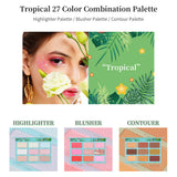 docolor tropical eyeshadow palette colorful palette contour highligh blush red eyemakeup look