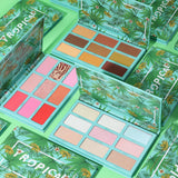docolor tropical eyeshadow palette colorful palette contour highligh blush red eyemakeup look