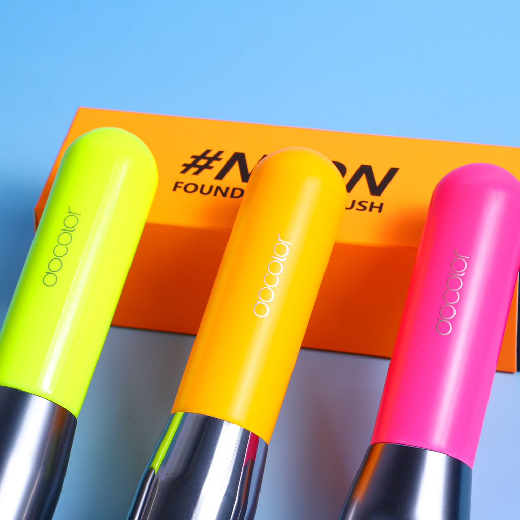 Neon Foundation / Kabuki Makeup Brush (3PCS)