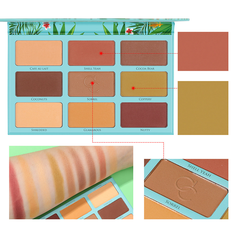 (Only ship to EU&US)Tropical 9 Color Contour Palette