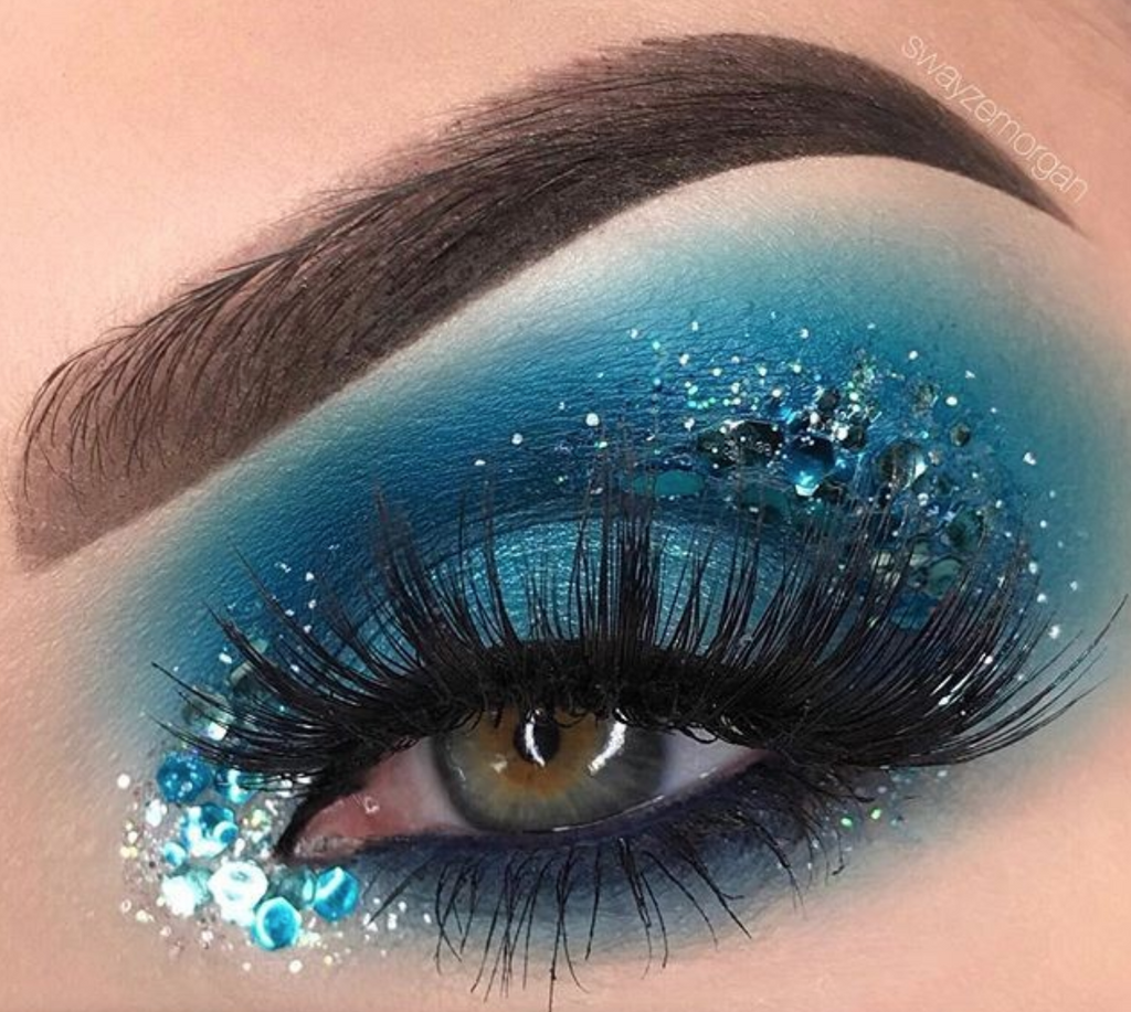 Blue glitter eyeshadow deals