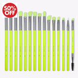 Neon Green - 15 Pieces Eye Brush Set