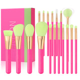 Neon Hot Pink 18pcs Makeup Brush set