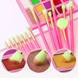 Docolor makeup brushes Neon Hot Pink 18pcs Makeup Brush set 100% vegan and cruelty-free best makeup brushes pink makeup brushes professional makeup brushes Instagram makeup brush Docolor brushes natural makeup looks euphoria makeup