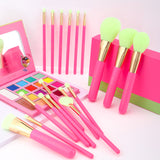 Docolor makeup brushes Neon Hot Pink 18pcs Makeup Brush set 100% vegan and cruelty-free best makeup brushes pink makeup brushes professional makeup brushes Instagram makeup brush Docolor brushes natural makeup looks euphoria makeup