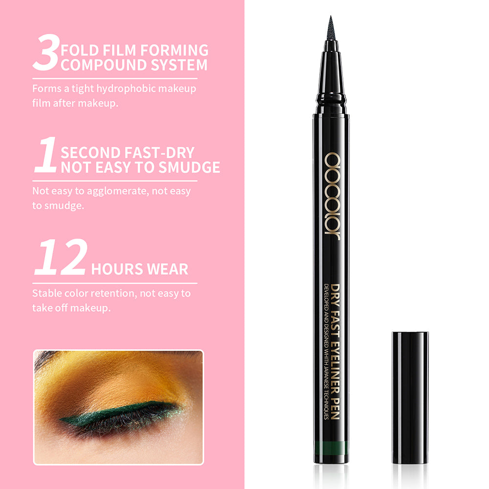 (Only ship to US) Docolor Dry-Fast Smooth Liquid Eyeliner Pen-Green