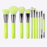 Neon Green - 10 Pieces Syenthetic Brush Set