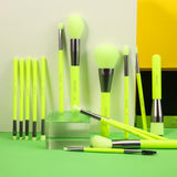 Docolor makeup brushes Neon Green 15 Pieces Synthetic Brush Set best makeup brushes neon makeup brushes professional makeup brushes Instagram makeup brush Docolor synthetic hair brushes natural makeup looks euphoria makeup