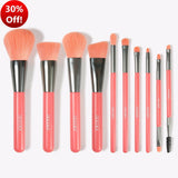 Neon Peach - 10 Pieces Synthetic Brush Set