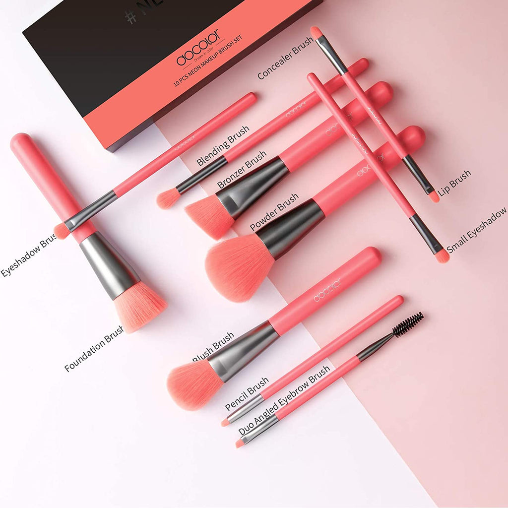 wholesale makeup brushes wholesale cosmetics Neon Peach 10 Pieces