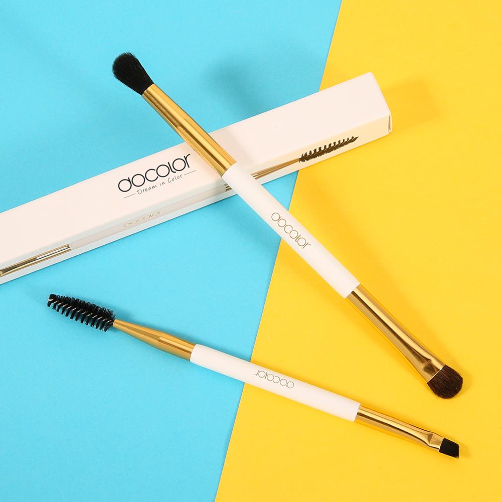 Professional Eyebrow Brush With Eyebrow Comb - White DOCOLOR OFFICIAL