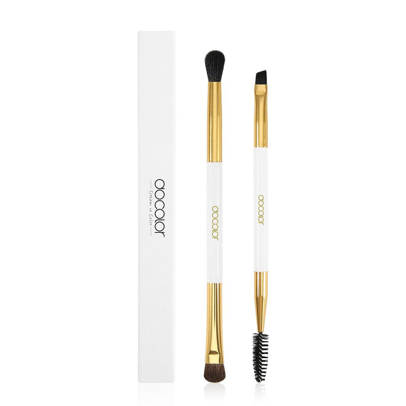 Professional Eyebrow Brush With Eyebrow Comb - White DOCOLOR OFFICIAL