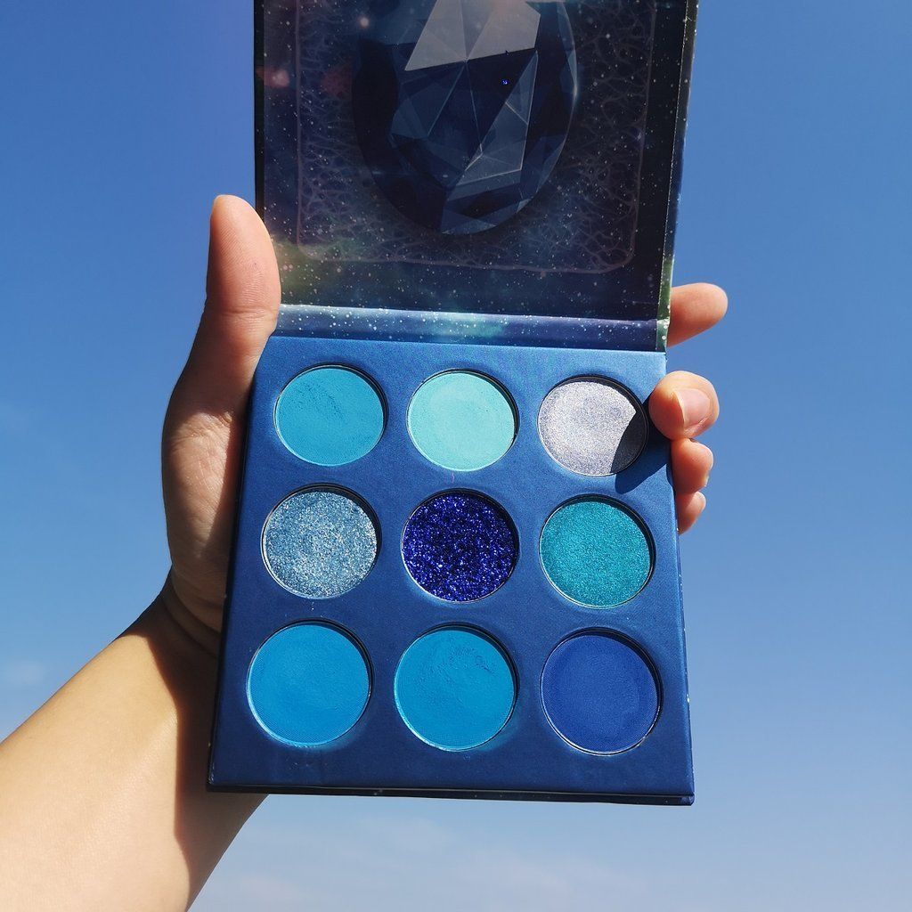 Docolor Cosmetics - Eyeshadow palettes - Gemstone Collection 9 Colors Shadow Palette(SPACE)BLUE series - colorful palette glitter eyeshadow best eyeshadow palette popular eyeshadow brand best seller