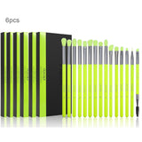 Docolor Neon Green Makeup Brush Set 15pcs - 6 in bundle