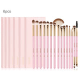 Docolor Soft Pink 15pc Eyeshadow Brush Set - 6pcs in Bundle